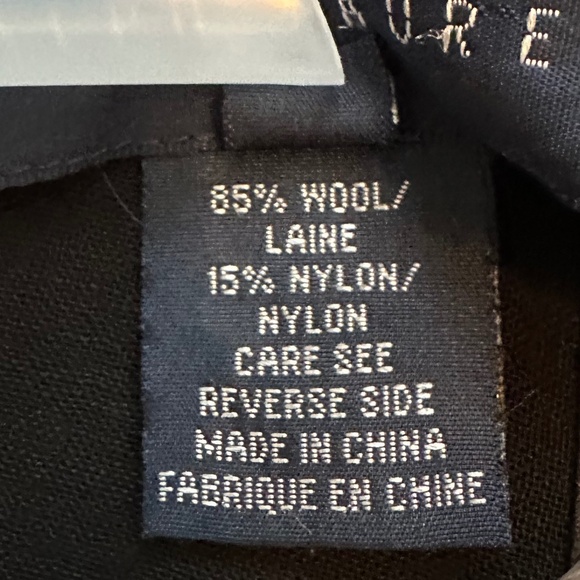 Vintage Ralph Ralph Lauren Long Black Wool Skirt with Silk Piping Size 4 - Picture 12 of 12